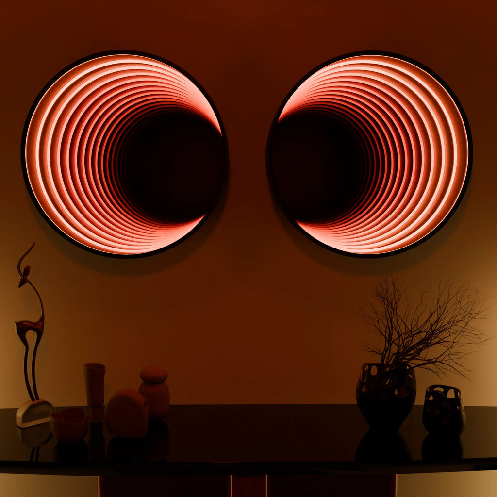 Stylish Infinity 360 LED Mirror with Silver Finish for Home Decor