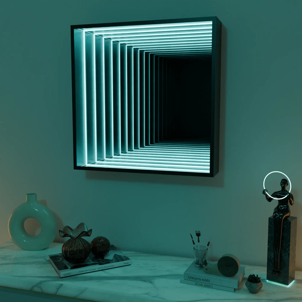 Modern Infinity QuadraMirror with Elegant Framed Design for Any Room