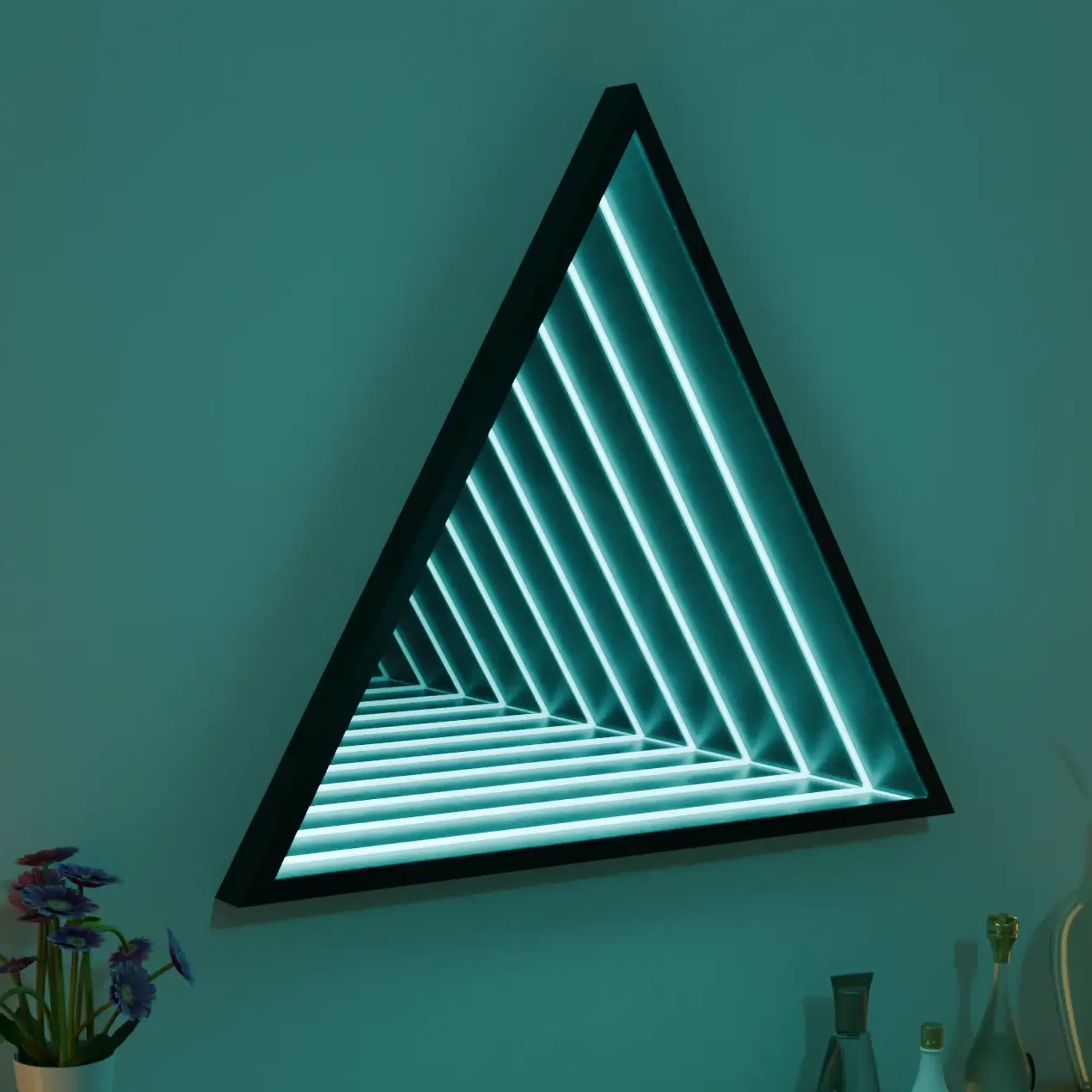 Elegant Infinity TriMirror with Silver Frame for Contemporary Decor