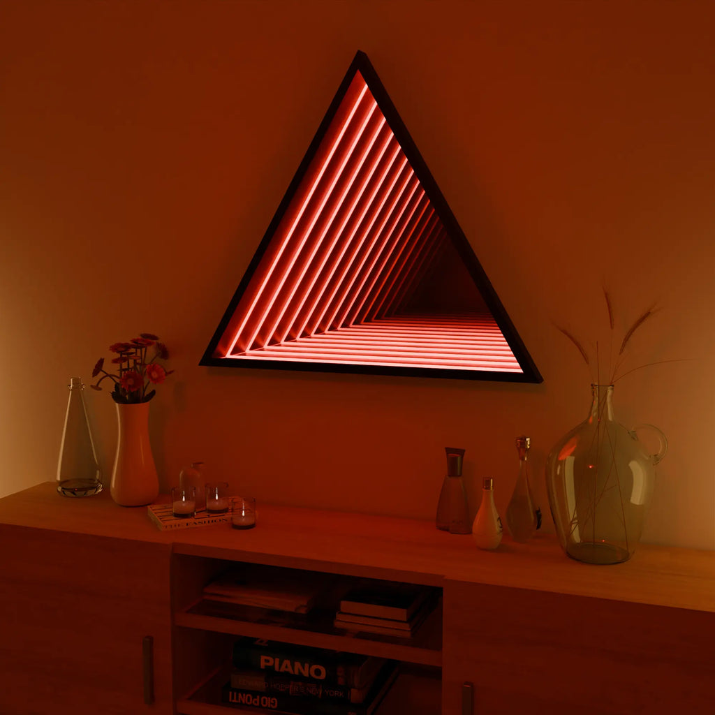 Elegant Infinity TriMirror with Silver Frame for Home Entryway Decor