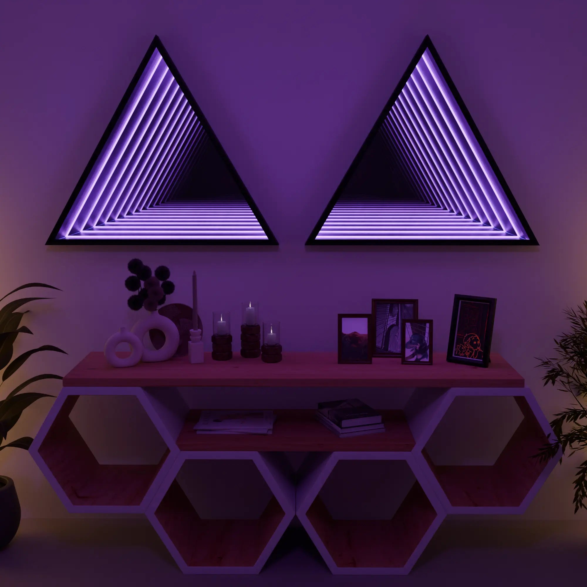 Elegant Infinity TriMirror with Silver Frame for Contemporary Decor