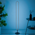 Modern Slim Black Infinity Floor Lamp for Living Room or Office Decor
