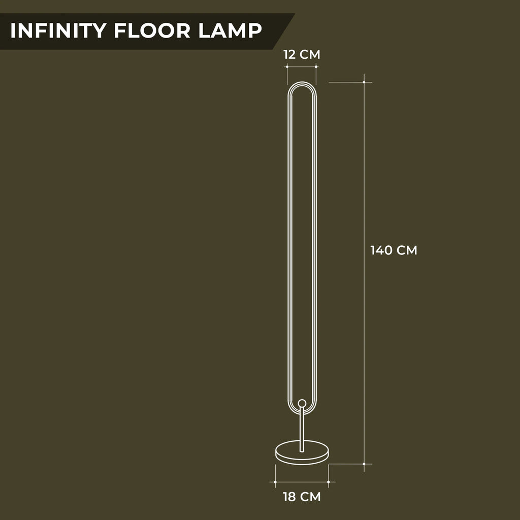 Stylish Modern White LED Infinity Floor Lamp for Living Room Decor