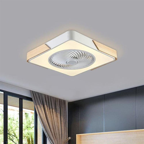 21" Bladeless LED Ceiling Fan Light - Modern Round Fixture for Home Décor