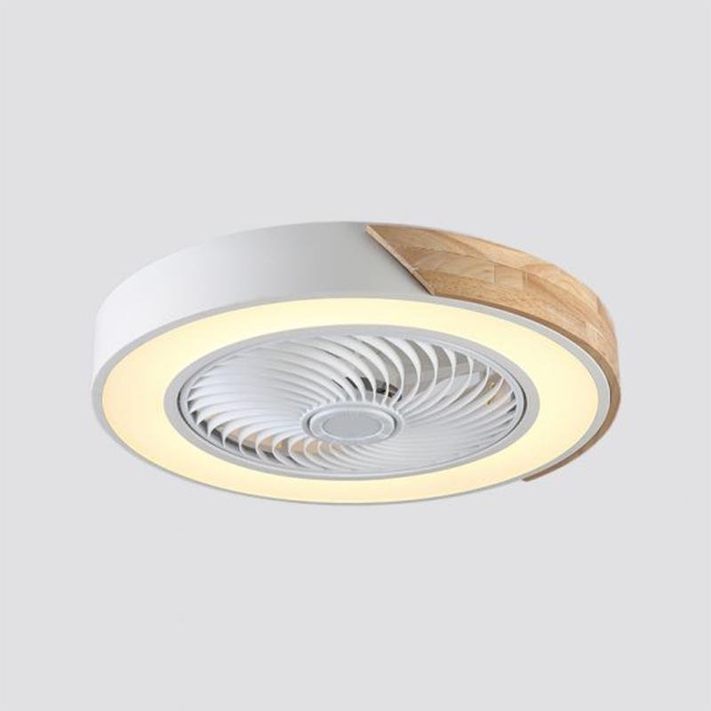 21" Bladeless LED Ceiling Fan Light - Modern Round Fixture for Home Décor