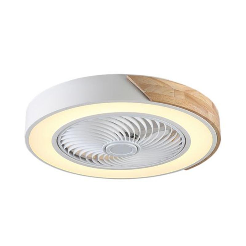 21" Bladeless LED Ceiling Fan Light - Modern Round Fixture for Home Décor