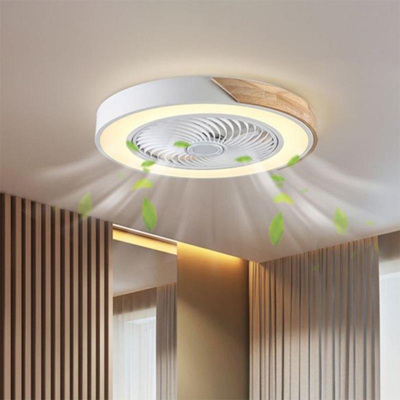 21" Bladeless LED Ceiling Fan Light - Modern Round Fixture for Home Décor