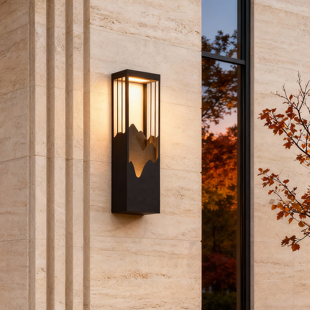 Waterproof Solar Wall Lamp with Mountain Scenery LED Up/Down Light