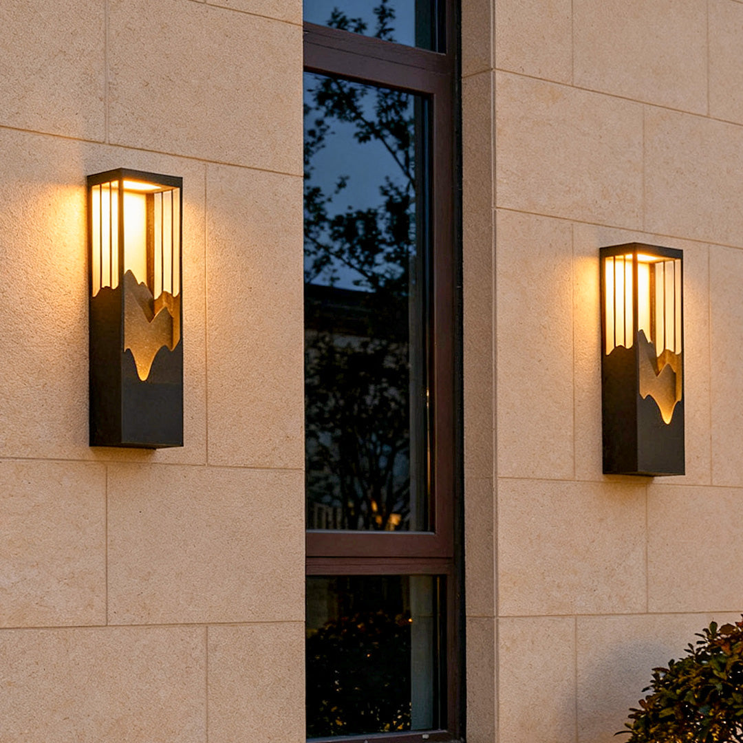 Waterproof Solar Wall Lamp with Mountain Scenery LED Up/Down Light