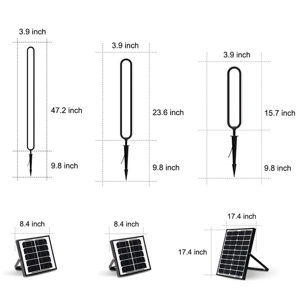 Modern Black Oval Ring LED Solar Lights for Minimalist Outdoor Spaces