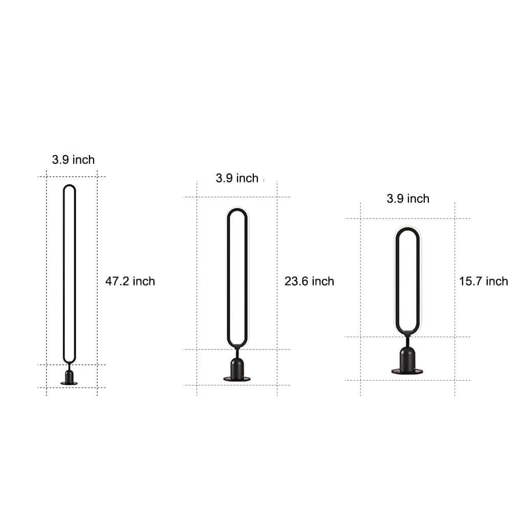 Modern Black Oval Ring LED Solar Lights for Minimalist Outdoor Spaces