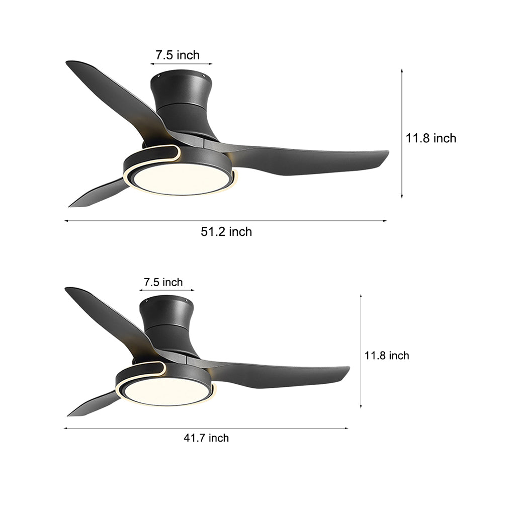 Modern White LED Remote Control Ceiling Fan Light with Dimming, Ideal for Living Room