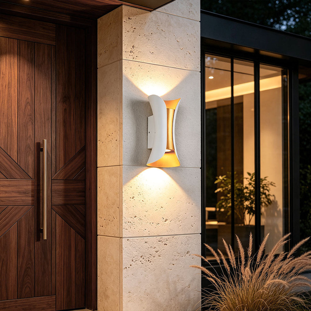 Modern Curved LED Waterproof Wall Sconce Light for Outdoor & Indoor Use