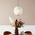 Modern Clear Glass Round Lantern LED Pendant Light for Living Room