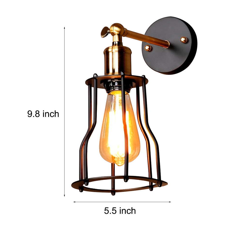 Adjustable Vintage Industrial Iron E27 Wall Sconce Light for Indoor Use
