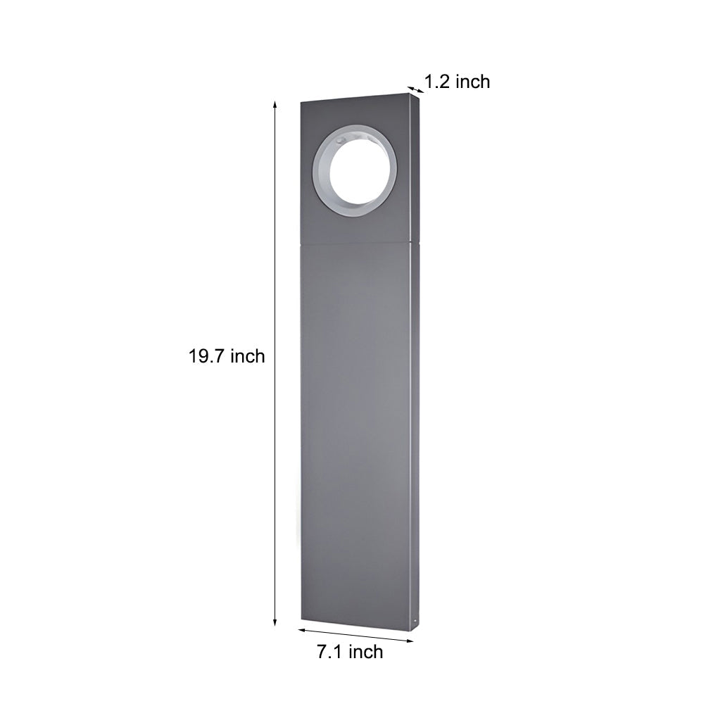 Stylish Black Modern Outdoor Bollard Pathway Lights with Round Hole Design