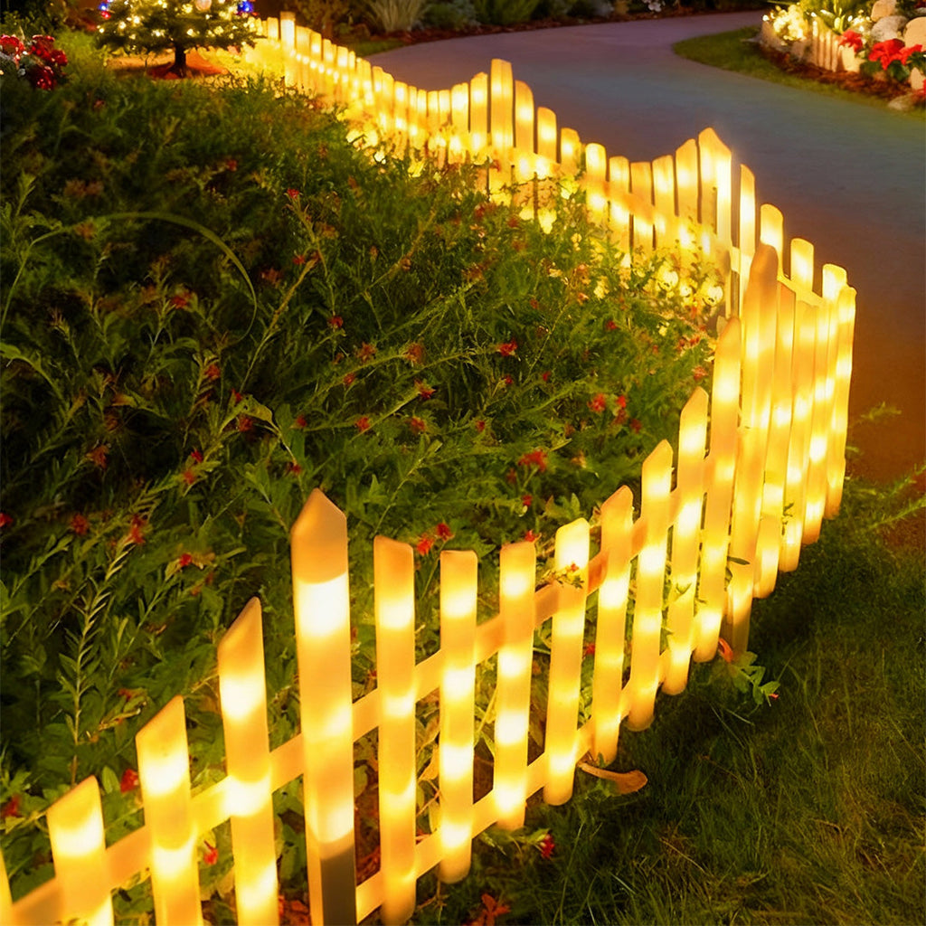 8-Pack Solar-Powered LED Wave Garden Fence Lights for Festive Decorations