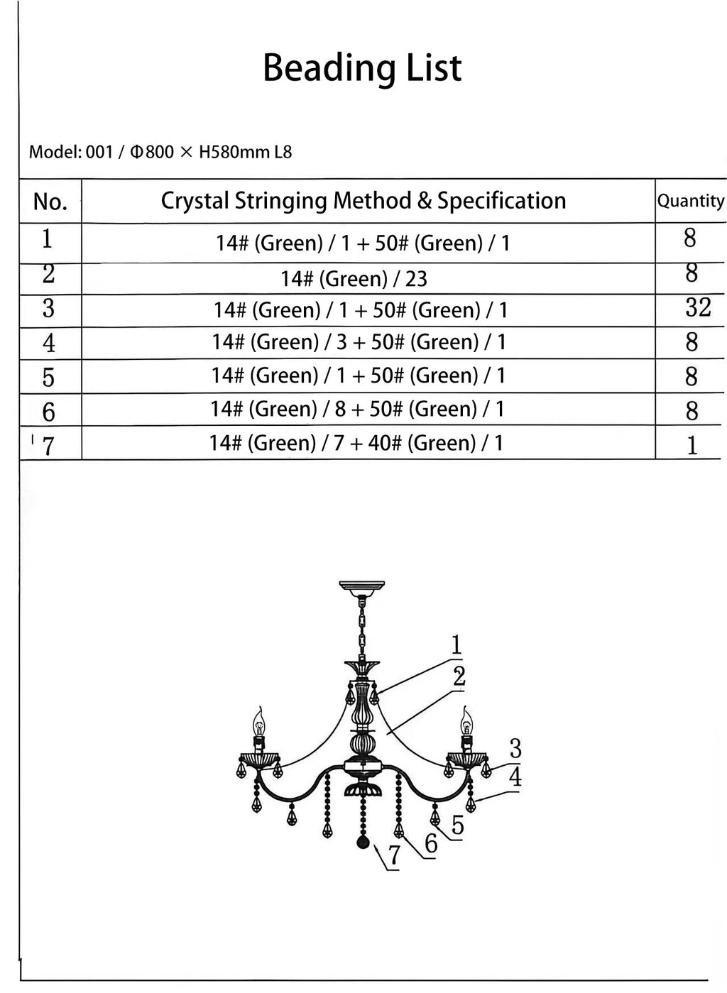Elegant French Copper Crystal Glass Chandeliers for Living Room 3/6/8 Light