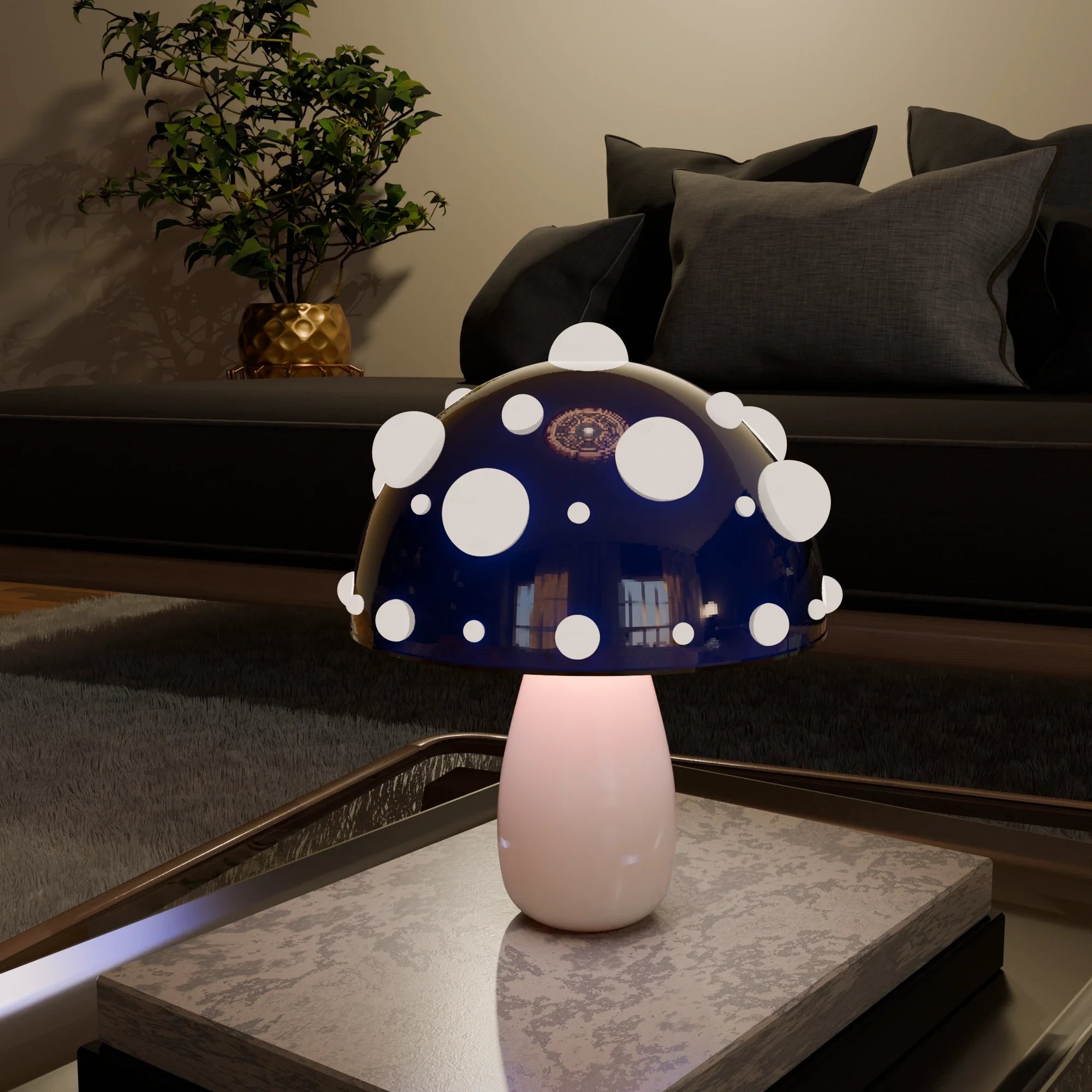 Modern Vibrant Glass Table Lamp with Colorful Design for Living Room