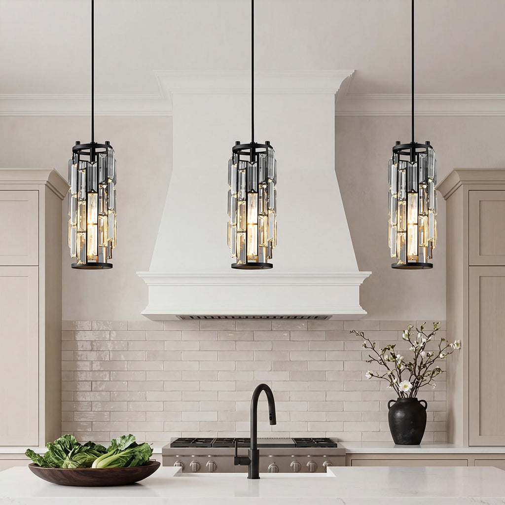 Elegant Mini Crystal Pendant Light Fixture for Kitchen or Dining Room