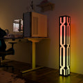 Modern White LED Smart Floor Lamp with Adjustable Height for Living Room