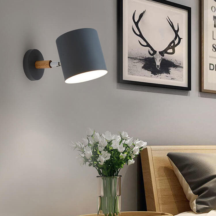 Nordic Rotatable White Macaron Wall Sconce Lamp for Living Room Decor