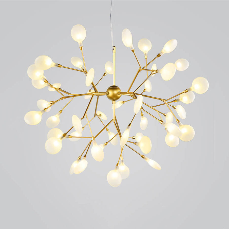 Modern Silver Metal LED Chandelier with Branch Design for Living Room