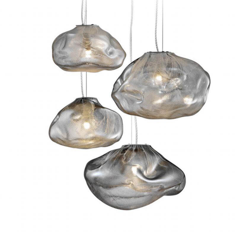 Contemporary Clear Glass Cloud Pendant Light for Living Room Dining Room