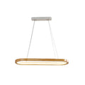 Modern Minimalist Wooden Round LED Chandelier for Dining and Living Room