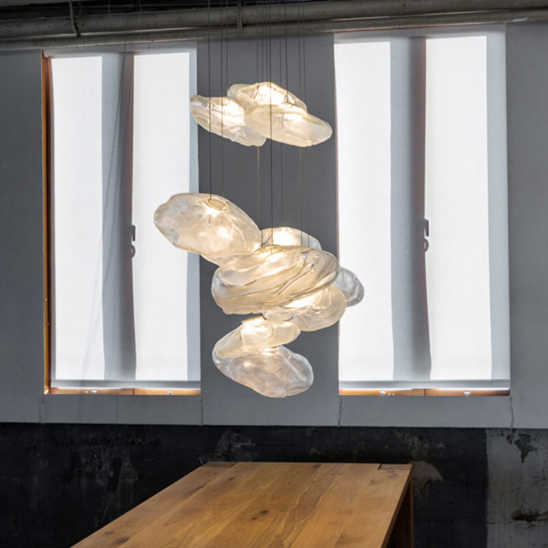 Contemporary Clear Glass Cloud Pendant Light for Living Room Dining Room