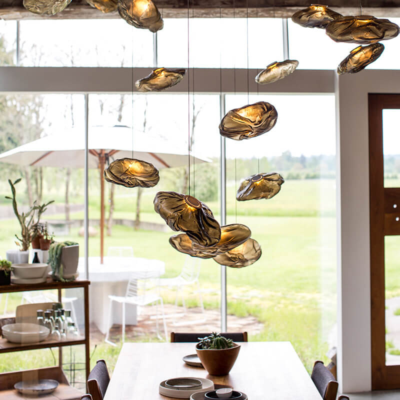 Contemporary Clear Glass Cloud Pendant Light for Living Room Dining Room