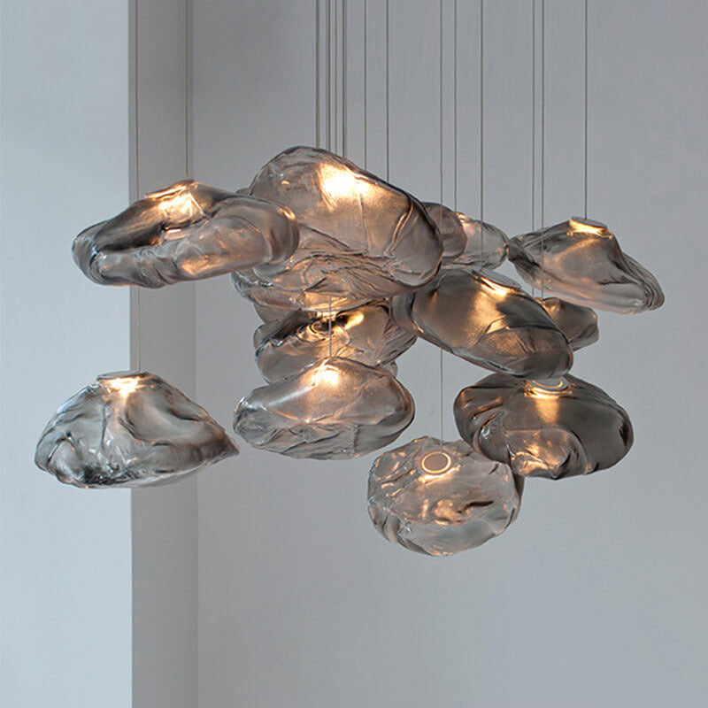 Contemporary Clear Glass Cloud Pendant Light for Living Room Dining Room