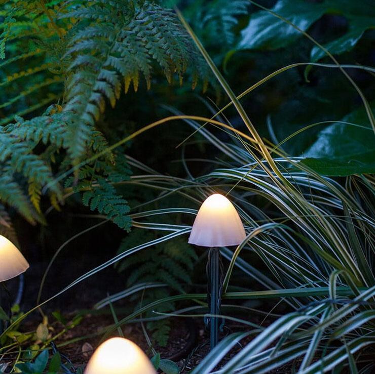 Colorful Contemporary Solar LED Mushroom String Lights for Outdoor Spaces