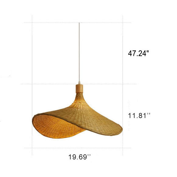 Natural Woven Bamboo Pendant Light Fixture for Boho Living Room Decor