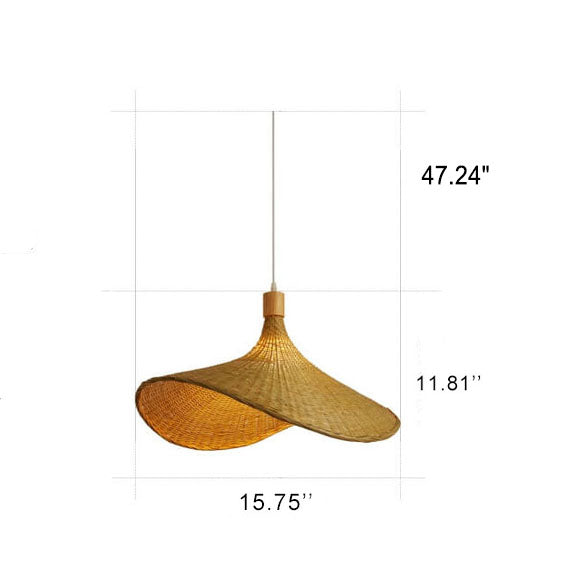 Natural Woven Bamboo Pendant Light Fixture for Boho Living Room Decor