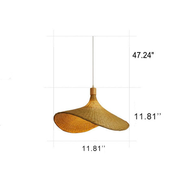 Natural Woven Bamboo Pendant Light Fixture for Boho Living Room Decor