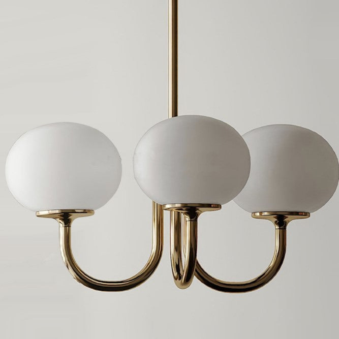 Elegant Traditional French Iron & Glass 3-Light Chandelier for Living Room