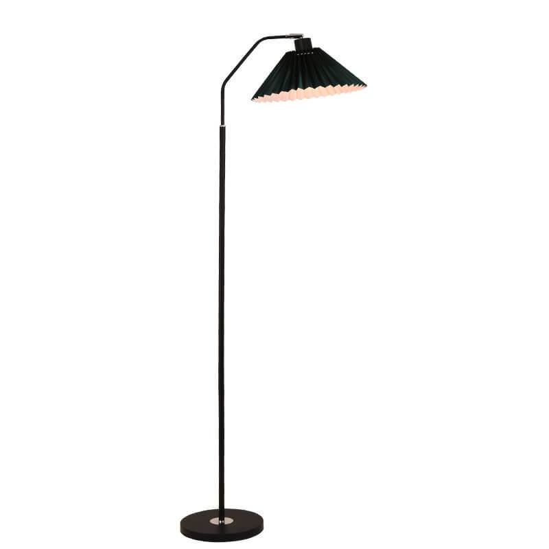Elegant Minimalist Beige Fabric Pleated Shade Floor Lamp for Living Room