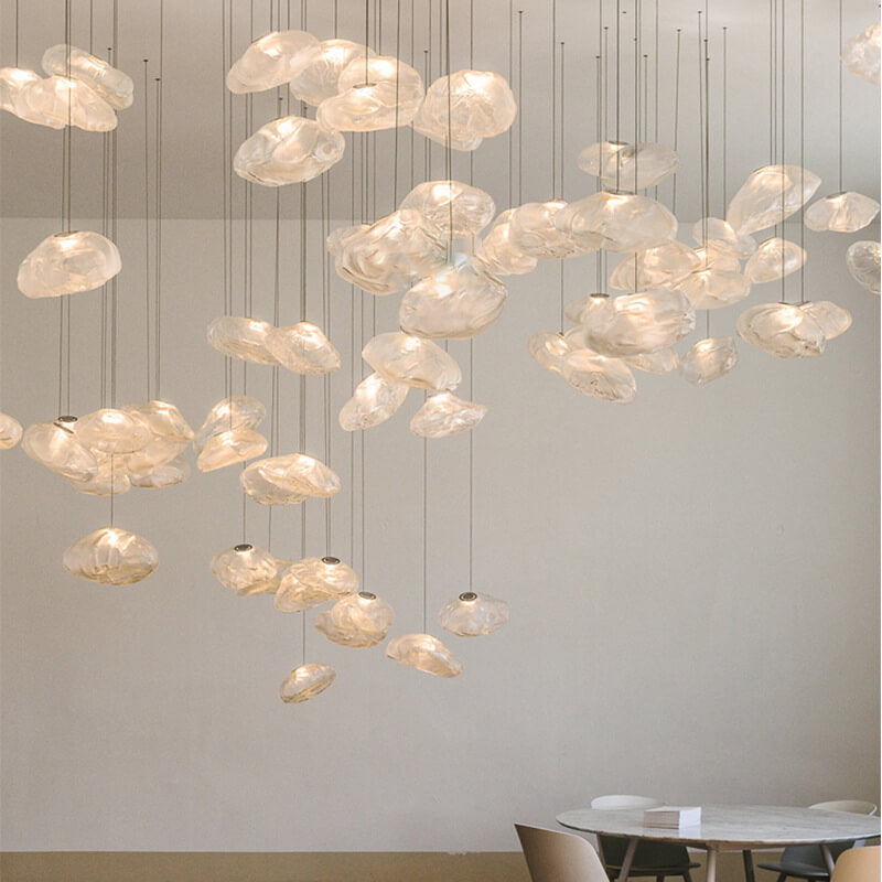 Contemporary Clear Glass Cloud Pendant Light for Living Room Dining Room