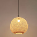 Beige Bamboo Round Ball Pendant Light for Japanese-Style Interiors