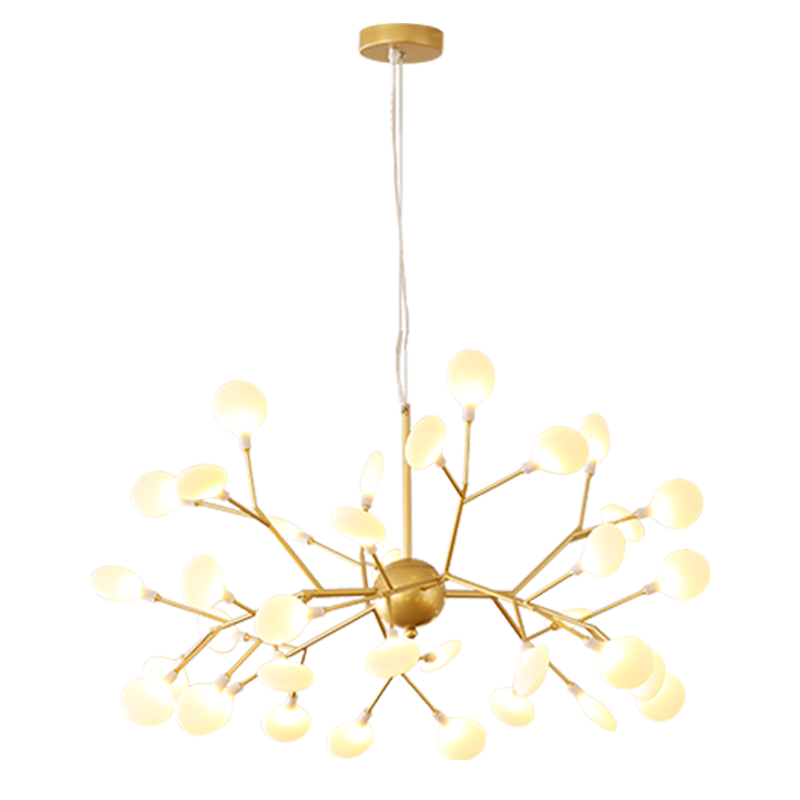 Modern Silver Metal LED Chandelier with Branch Design for Living Room