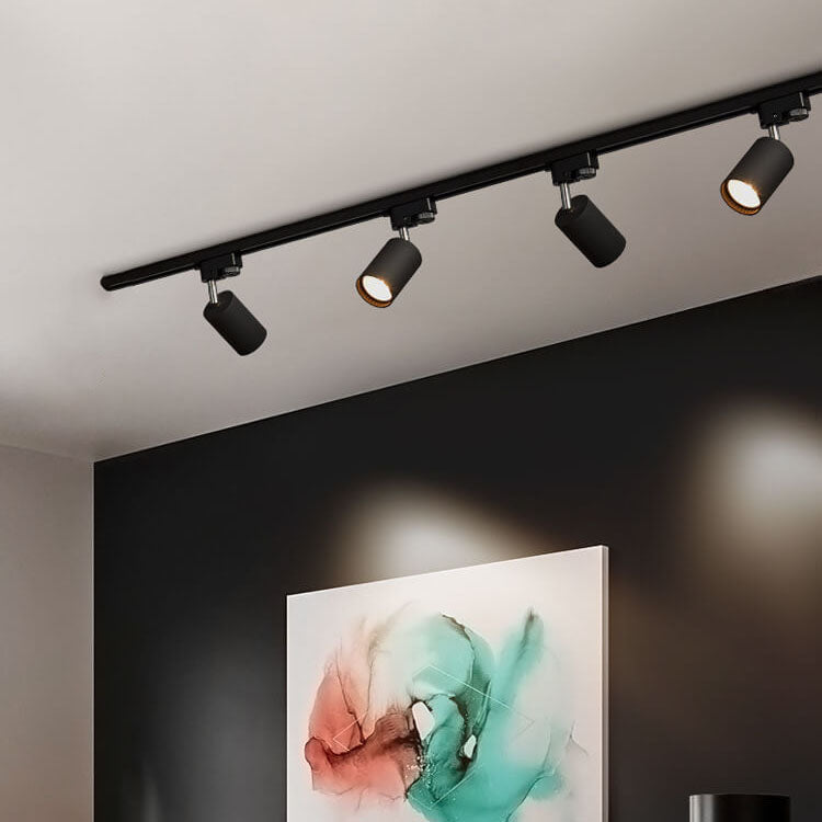 Sleek Black Tubular LED Flush Mount Track Lighting for Contemporary Homes