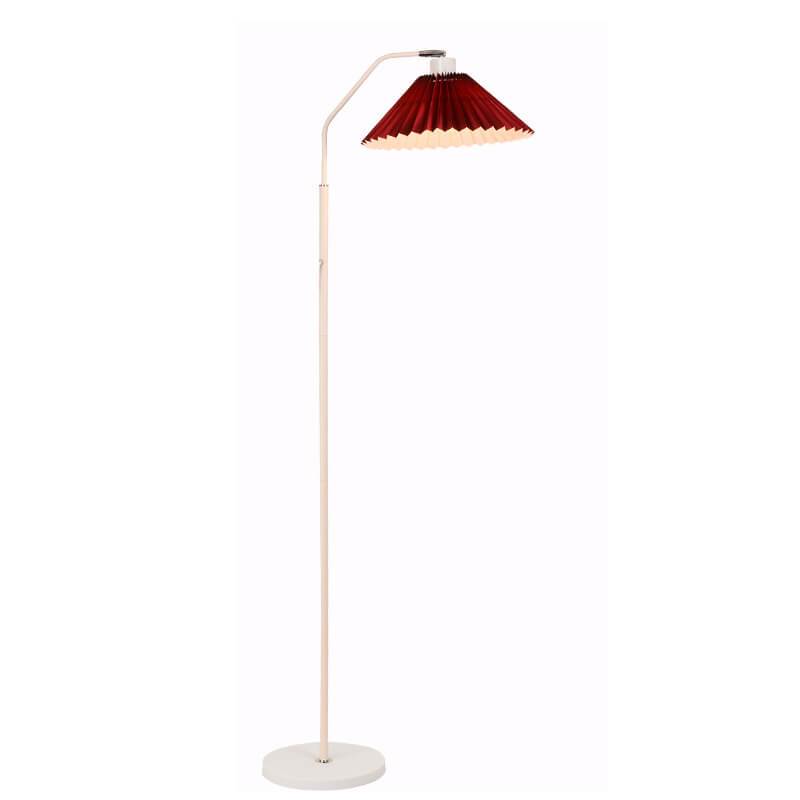 Elegant Minimalist Beige Fabric Pleated Shade Floor Lamp for Living Room