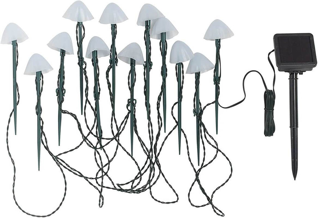 Colorful Contemporary Solar LED Mushroom String Lights for Outdoor Spaces
