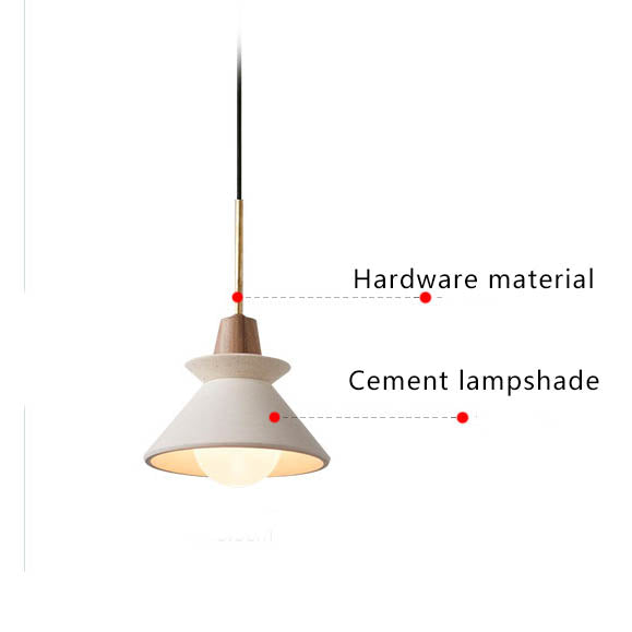 White Cement Nordic Minimalist Tapered Pendant Light for Modern Spaces