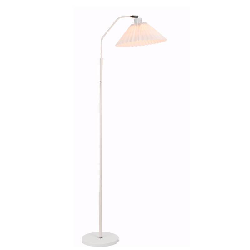 Elegant Minimalist Beige Fabric Pleated Shade Floor Lamp for Living Room