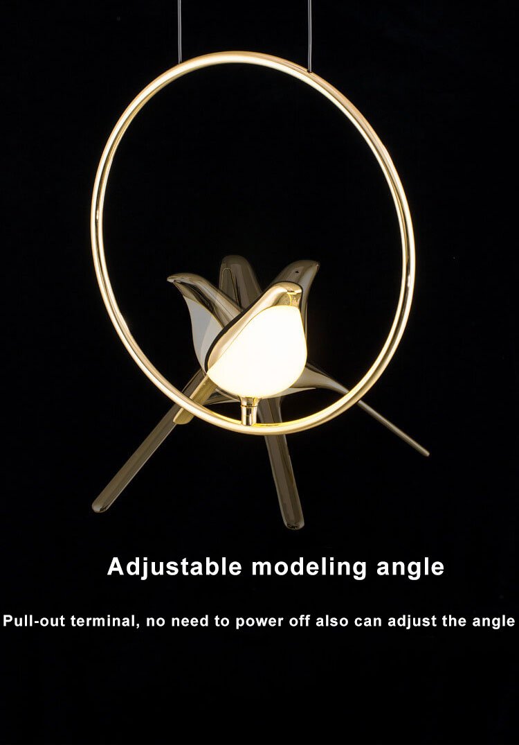 Nordic Bird-Shaped Acrylic LED Chandelier for Modern Living Spaces