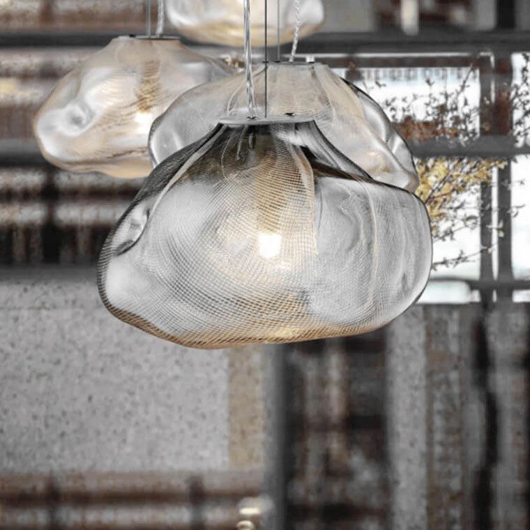 Contemporary Clear Glass Cloud Pendant Light for Living Room Dining Room