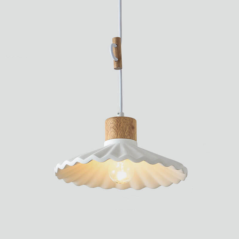Modern Cement Macaron Scalloped Pendant Light for Living Room Decor