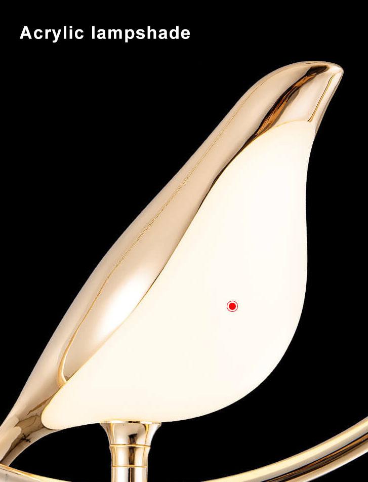 Nordic Bird-Shaped Acrylic LED Chandelier for Modern Living Spaces